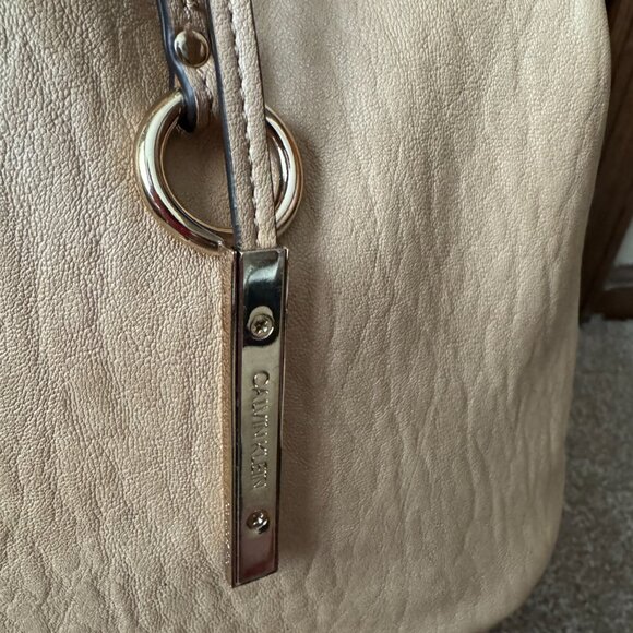 Calvin Klein Reversible Tote Bag - (1) Yellow, Ivory, Pink & Fuchsia & (2) Tan - Picture 12 of 14